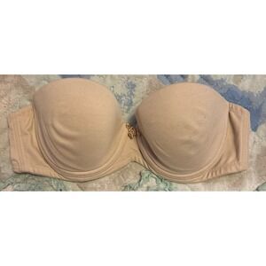 Victoria's Secret Body by Victoria Beige Strapless Underwire Demi Bra, Size‎ 32B